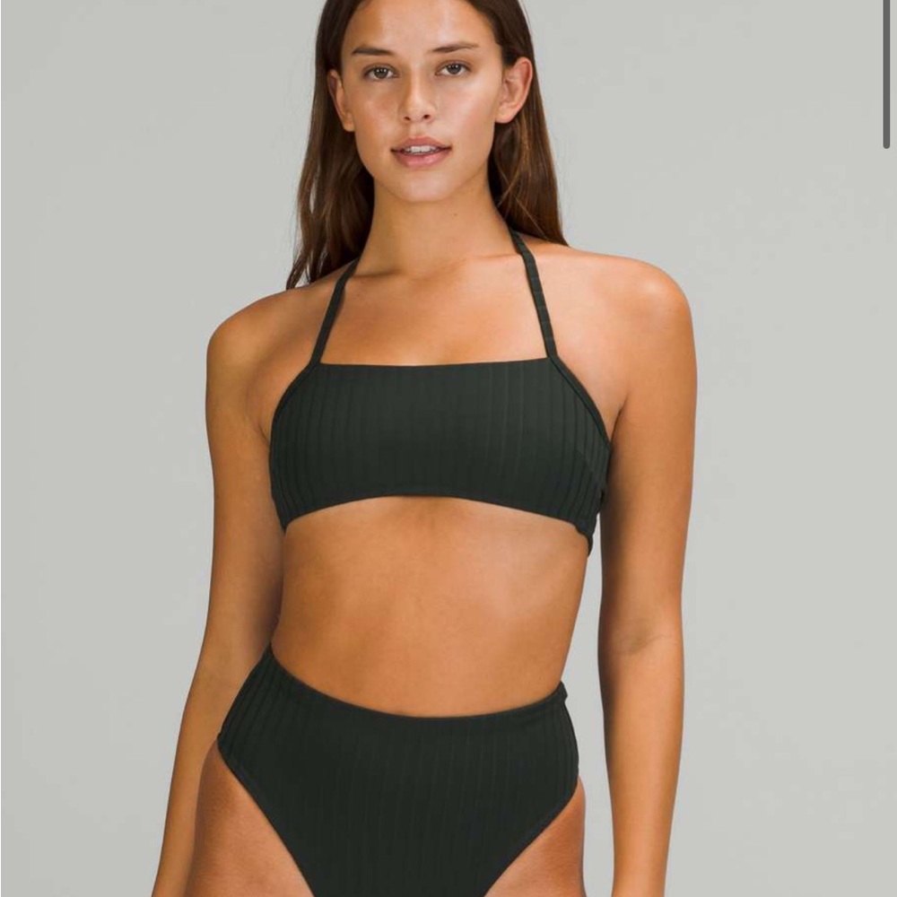 Lululemon Ribbed Halter Cross-Back Swim Top *A/B Cups Black